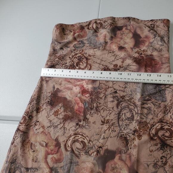 Y2K Fairy Grunge Whimsy Dress Womens XL Floral Cherub Angel Print Mesh Lined - Picture 7 of 11